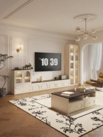 Luxuriöses, Modernes, Umweltfreundliches, Anpassbares TV-Schrank- und Couchtisch-Set aus Massivholz mit Stauraum für Wohnzimmer-Möbel