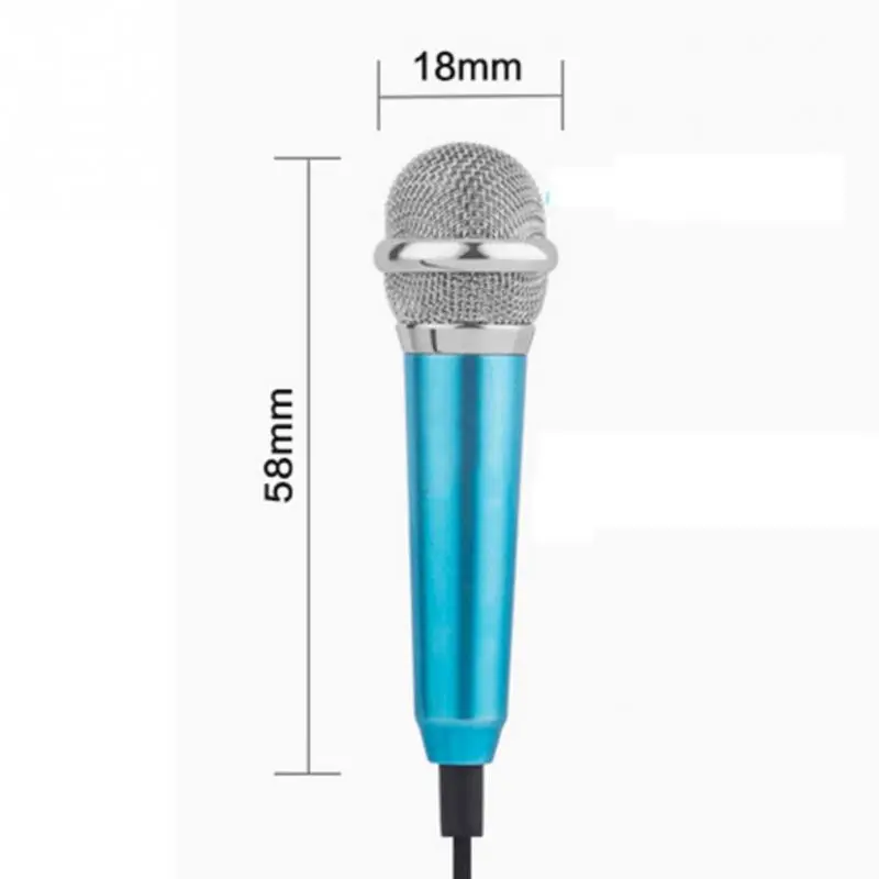 Portable 3.5mm Stereo Studio Mic KTV Karaoke Mini Microphone For Cell Phone Laptop PC Desktop 5.5cm * 1.8cm Small Size Mic
