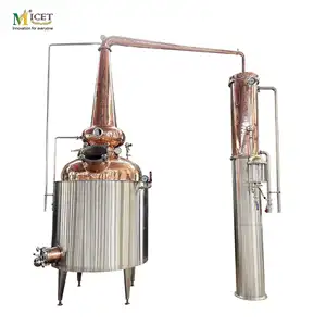 1000L complete set of gin still red copper pot column polished with distilled collection tank