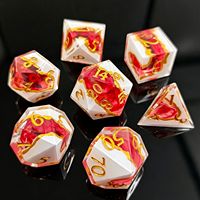 Jeu de dés de luxe en résine numérique fait main, multi-profilés à angle droit, 7 pièces, pour jeux de rôle de table Dungeons & Dragons