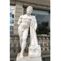 Escultura de figura griega tallada a mano personalizada para hombre, estatua grande de mármol desnudo a la venta