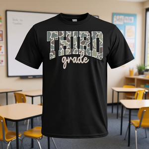 Camiseta de camuflaje de tercera clase para estudiantes, profesores, ropa escolar - Product Image 3