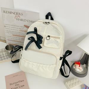 Fresh sweet <b>backpack</b> bowknot high-appearance fashionable cute cartoon bowknot <b>backpack</b> large capacity <b>backpack</b> - Product Image 5
