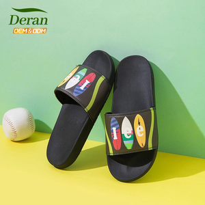 Deran vente <span class=keywords><strong>en</strong></span> gros 2025 tendance été salle de bain unisexe diapositives pantoufles sandales intérieur <span class=keywords><strong>maison</strong></span> anti-dérapant pantoufle pour hommes OEM imprimé - Product Image 3