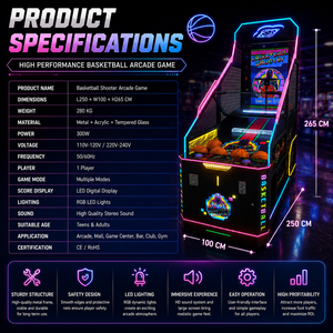 Máquina de Juego de Baloncesto Arcade para Adultos, Operada con Monedas, con Sensor de Movimiento, en Japonés e Inglés, para 1 Jugador - Product Image 2