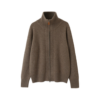 Cardigan en maille mélange cachemire et laine pour femme, faible MOQ, hiver, manches longues, épais et chaud, manteau en cachemire, vente directe usine