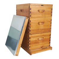 Offre Spéciale 3 couches Langstroth ruche 10 cadres ensemble complet boîte de ruche en bois enduit de cire pour la ferme apicole