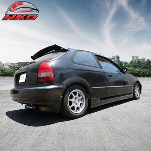เหมาะสำหรับ Honda Civic 2 ปี 1996-2000 สเกิร์ตข้างทรง CS สีดำดิบ - Product Image 3