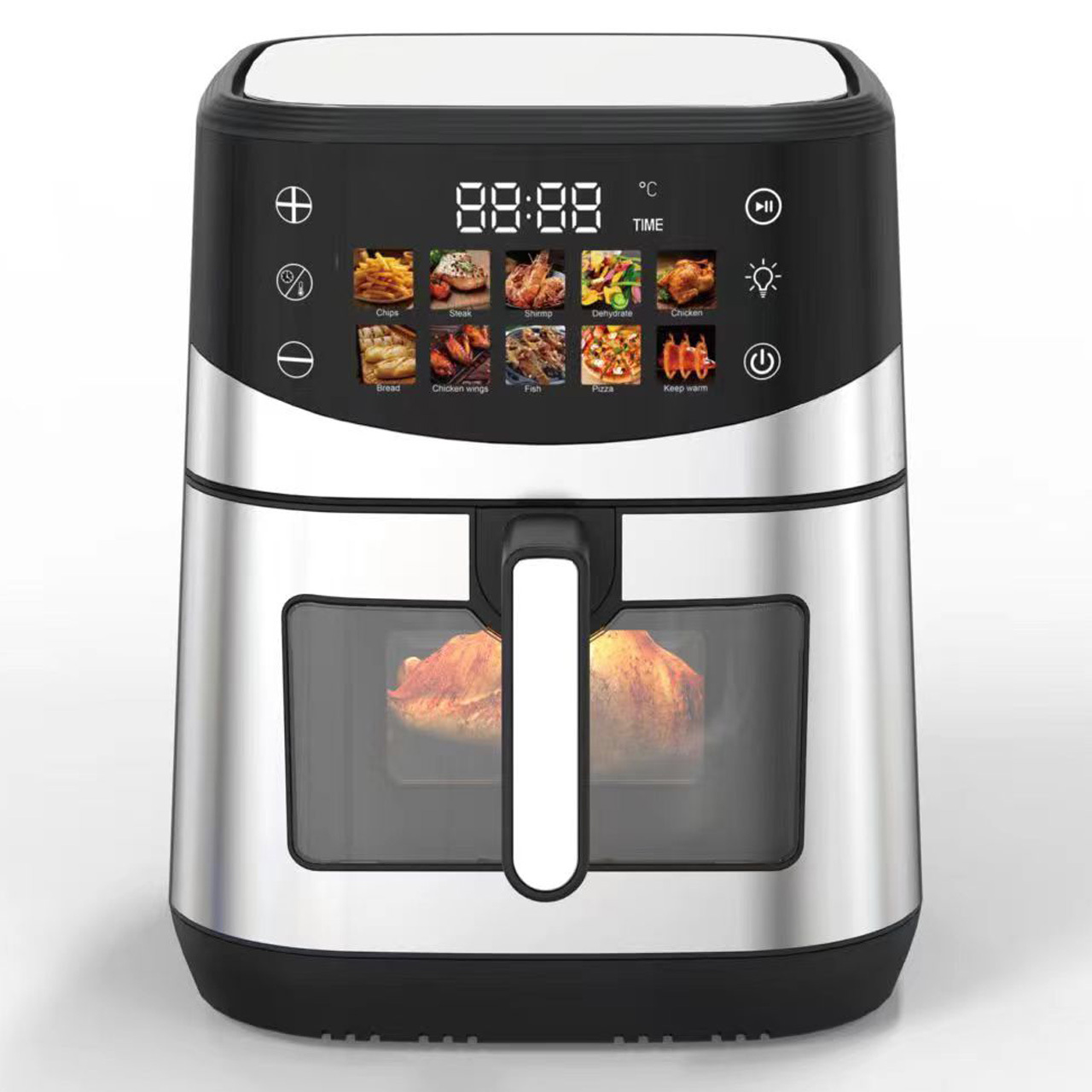 Colorful Touch Screen Menu Smart Air Fryer Modern Stainless Steel Digital Air Fryer Multifunctional Kitchen Appliance