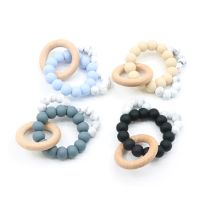 Sonajero de anillo de mordedor de madera sensorial de juguete de bebé de silicona suave de nuevo diseño al <span class=keywords><strong>por</strong></span> <span class=keywords><strong>mayor</strong></span> - Product Image 2