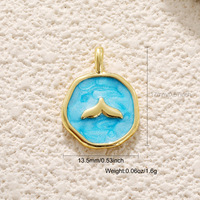 DIY moda nueva llegada gran oferta esmalte pez caballito de mar caracola azul océano encanto colgante para collar Fabricación de pulseras
