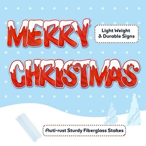 Joyeux Noël – Panneaux de jardin à grandes lettres de 16 po, résistants aux intempéries, en PP – Ensemble de décoration de Noël extérieure pour pelouse - Product Image 3