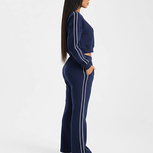 Custom Fashion Two Piece Set <b>Women</b> Joggers <b>Sweat</b> <b>Suits</b> 380gsm Cotton Fleece Factory Made In Pakistan <b>For</b> Sale - Product Image 2