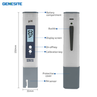 Testeur de pH portable de poche en gros, testeur d'acidité, mini stylo pH pour piscine, aquarium, hydroponie, testeur de qualité de l'eau