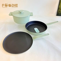 Wajan Penggorengan Titanium Enamel Besi Cor Ringan Berkualitas Tinggi, Wajan Tawa, Wajan Pancake Bulat, Wajan Crepe, Wajan Panggangan Teppanyaki