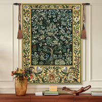 Tapisserie murale rectangulaire en jacquard de fil teint, motif paysager tissé à la machine, lavable en machine, style Gabbeh Aubusson, pour AliExpress