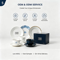 Assiette à dîner en porcelaine céramique de luxe avec incrustation dorée |   Assiette ronde de 9 pouces avec logo personnalisé pour hôtel, mariage, restaurant, fêtes
