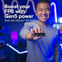 Crucial P510 PCIe Gen5 NVMe SSD hingga 11000MB/s TLC NAND Kompatibel dengan Laptop & Desktop, untuk Gamer & Kreatif, Solid State Drive