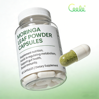 Capsules de Moringa à bas prix en vrac, poudre de feuilles végétalienne pour la vente en gros, mélange de capsules de Moringa et d'algues marines avec curcuma et ashwagandha