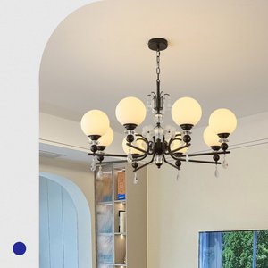 Spherical Chandelier Vintage Creamy Retro Modern Multi Head E27 <b>LED</b> <b>Light</b> For Bedroom Hallway Dining Room - Product Image 3