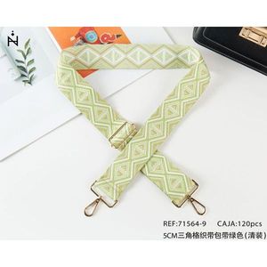 5Cm Triangular Checkered Green <b>Webbing</b> Strap For Bag - Product Image 2