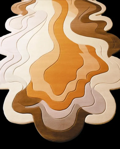 พรมปูพื้นขนสัตว์สีเบจสีน้ำตาลพรีเมี่ยมแบบพรีเมี่ยมที่ทันสมัยสำหรับห้องนั่งเล่นรับประทานอาหารห้องนอนตกแต่งบ้าน - Product Image 6