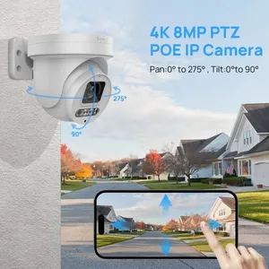 2023 Newest 8MP Indoor Mini PTZ 5x Zoom Two Way <strong>Audio</strong> with IR+Full Color Dual Lights HIK NVR Compatible Human Vehicle Detection
