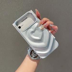 Coque de téléphone 3D motif cœur effet brillant pour iPhone 17 Pro Max, électroplaquée, antichute et antidérapante - Product Image 6