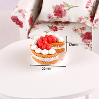 Miniature de gâteau aux fruits simulé pour maison de poupée, modèle de jouet alimentaire miniature, accessoires de photographie