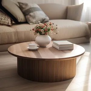 Mrs Woods Einzigartiges Design Möbel Massivholz Braune Eiche Haupt material Funky Couch tisch Rund