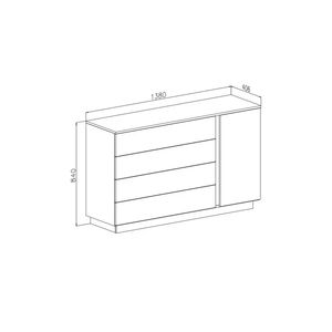 Muebles para el Hogar Modernos y Económicos al por Mayor, <span class=keywords><strong>Cómoda</strong></span> de Madera <span class=keywords><strong>Blanca</strong></span> con 4 Cajones y Puerta con Bisagras - Product Image 6