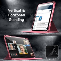 Coques et étuis pour tablettes iPad 11e/10e génération 2025/2022 avec support pour stylet A16, rotation à 360 degrés, fonction veille/réveil automatique
