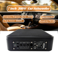 Subwoofer actif fin de 7 pouces à installer sous le siège, 200W, bobine simple en aluminium, haut-parleur de basses mono pour voiture, apparence personnalisée, vente en gros