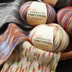 290 <span class=keywords><strong>laine</strong></span> fil artisan <span class=keywords><strong>50</strong></span>% <span class=keywords><strong>laine</strong></span> <span class=keywords><strong>50</strong></span>% <span class=keywords><strong>acrylique</strong></span> mélangé fil dégradé couleur arc-en-ciel bricolage fantaisie fil 50g boule - Product Image 2