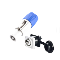 Nouveau connecteur d'alimentation de haute qualité en plastique bleu avec écran LED, prise à 3 pôles, câble spiralé verrouillable, connecteur d'aviation