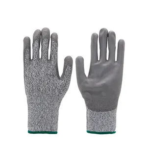 anti agarre el dedo Suppliers-Guantes de Pu sin costuras, resistentes al ácido y a los álcali, color gris, gran oferta
