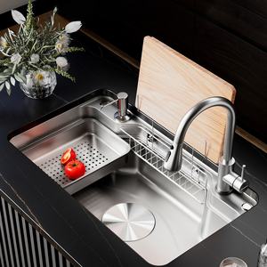 Évier de cuisine multifonctionnel à cuve unique en acier inoxydable 304, antirouille et durable, idéal pour la maison - Offre spéciale - Product Image 1
