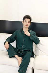 Nuovo <span class=keywords><strong>Pigiama</strong></span> in Maglia da <span class=keywords><strong>Uomo</strong></span>, Casual, a Maniche Lunghe, per Inverno, Primavera, Autunno, Estate, Sottile, Jacquard a Righe, Set per Casa e Outdoor - Product Image 3