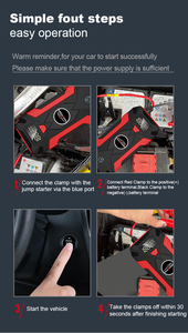 Nouveau démarreur de <span class=keywords><strong>voiture</strong></span> portable multifonction 12V 29800mAh, batterie externe et câble de démarrage, LED, directement de l'usine - Product Image 2