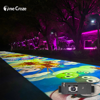 OneCraze CY-HW-001 Projecteur de sol interactif étanche à coque métallique, affichage 3D, système de projection au sol tout-en-un pour