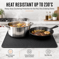 Tapis de séchage en silicone en gros, épais, sans BPA, grand tapis d'égouttage en silicone pour comptoir de cuisine