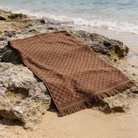 Serviette de plage de luxe 100% coton teint en fil, gaufrée, extra large, drap de bain doux pour spa, hôtel, salle de sport et vacances