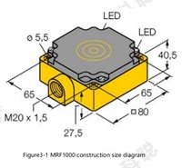 Capteur RFID industriel KCONBOT MRF1000 AGV AMR 134,2 kHz/125 kHz, communication RS232 full duplex, protection IP65, 15 cm, vis M5