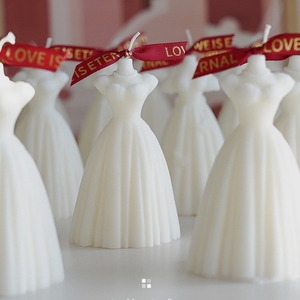 Vela Aromática <span class=keywords><strong>de</strong></span> Parafina con Forma <span class=keywords><strong>de</strong></span> Vestido <span class=keywords><strong>de</strong></span> Novia, Hecha a Mano, Ecológica, para Aromaterapia, Recuerdo <span class=keywords><strong>de</strong></span> Boda Navideño - Product Image 3