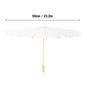 Sombrillas de Papel de Bambú Chinas Blancas Vintage Hechas a Mano, Accesorios de Fotografía DIY para Bodas - Product Image 2
