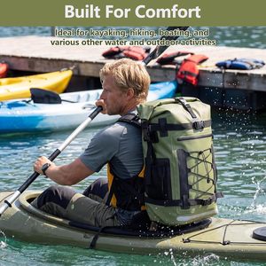 Sac à dos étanche en TPU 40L robuste avec fermeture à enroulement et design rembourré pour la randonnée, le camping et toutes les saisons - Product Image 2