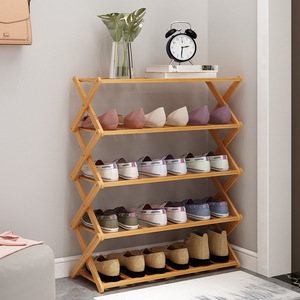 Multi Layer Wooden Shoe Rack Foldable Storage Shelf For Home Dormitory Sports Shoes Organizing Cabinet - Product Image 3