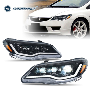 HCOMTIONZ LED Faros delanteros para <span class=keywords><strong>Honda</strong></span> <span class=keywords><strong>Civic</strong></span> 2006-2011 8ª generación FD2 FD3 Sedán / Tipo <span class=keywords><strong>R</strong></span> Start UP Animación DRL coche faro - Product Image 1
