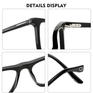 プラスチックアイグラス光フレーム出荷可能ヴィンテージカスタムロゴ入りアセテートフレーム眼鏡アルミテンプル付き - Product Image 4