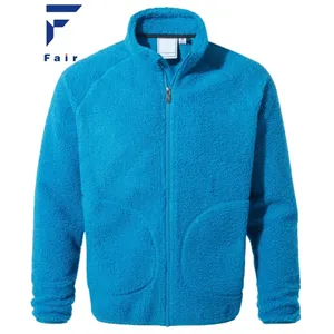 Custom logo men's fashion sherpa fleece jacket oem